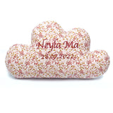 Mit Namens-Stickerei Schmuserwolke Wolken-Kissen - Blumenwiese Rosa Blush personalisierbar Blausberg Baby