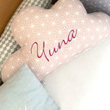 Mit Namen-Stickerei - Schmuserwolke Wolken-Kissen - Happy Star Rosa Blausberg Baby