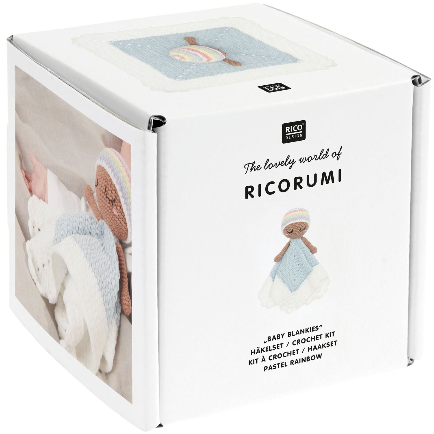 Häkelset Ricorumi Baby Blankies Pastel Rainbow Rico