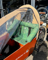 Bakfiets Lastenrad Kissen, Zubehör, Sitzpolster wetterfest - Blätter Dunkelgrün Salbei Blausberg Baby