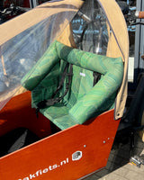 Bakfiets Lastenrad Kissen, Zubehör, Sitzpolster wetterfest - Blätter Dunkelgrün Salbei Blausberg Baby