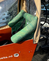 Bakfiets Lastenrad Kissen, Zubehör, Sitzpolster wetterfest - Blätter Dunkelgrün Salbei Blausberg Baby