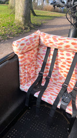 Urban Arrow Lastenfahrrad Kissen, Sitzkissen Lastenrad, Zubehör, Kinderkissen, Sitzpolster Wetterfestes - Tropfen Rosa Blausberg Baby