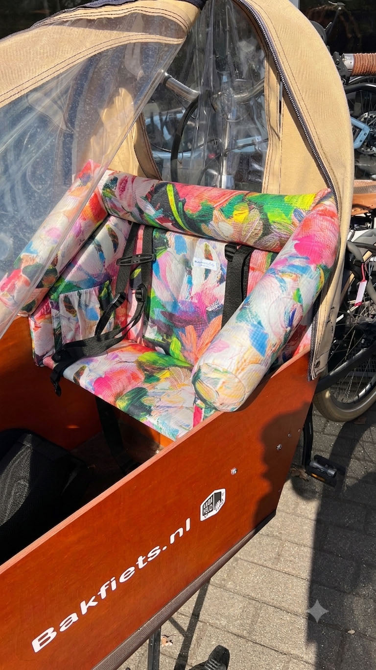 Bakfiets Lastenrad Kissen, Zubehör, Sitzpolster wetterfest - Leinwand Bunt Blausberg Baby