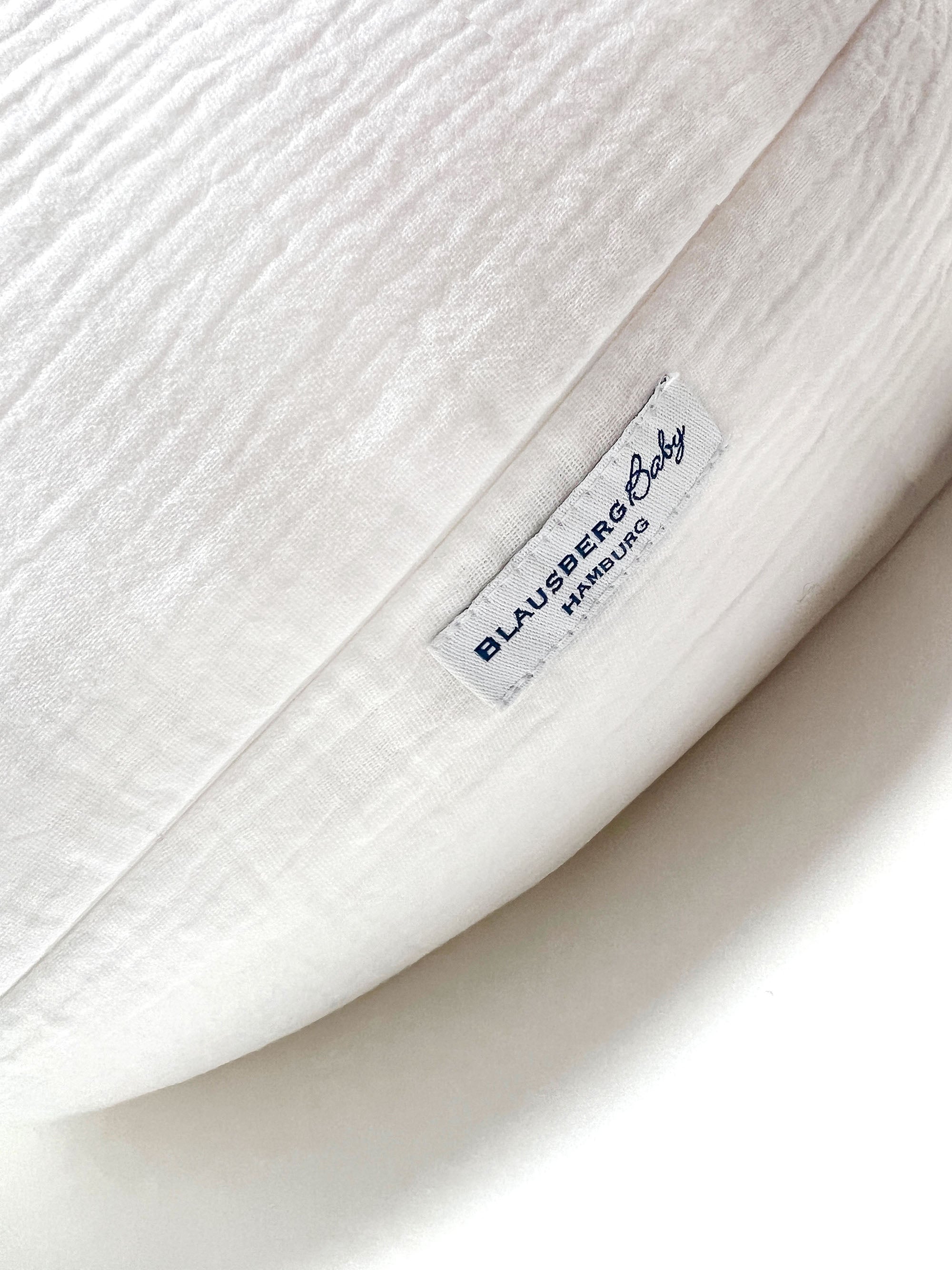 Stillkissenbezug aus Musselin mit Nestbau-Funktion für Theraline "Das Original" (190cm x38 cm) - Weiss