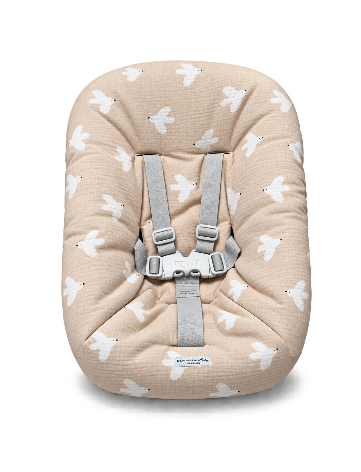 Stokke Newborn Set Bezug aus Musselin - Beige weiße Taube Blausberg Baby