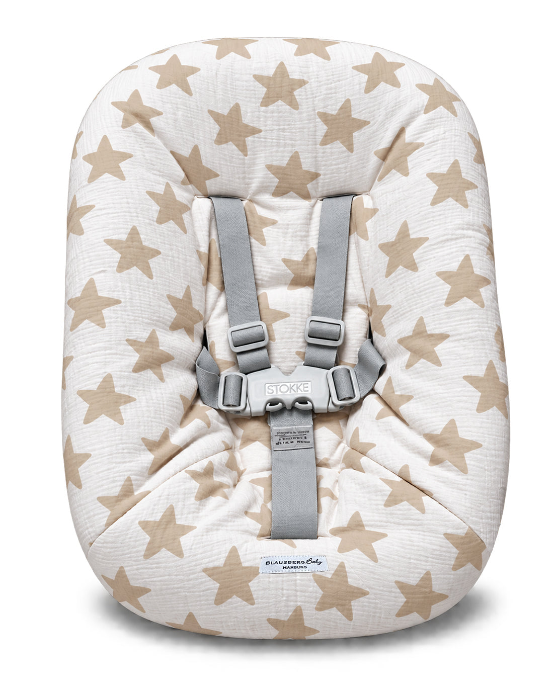Stokke Tripp Trapp Newborn Set Bezug aus Musselin - Beige Weiss Sterne Blausberg Baby