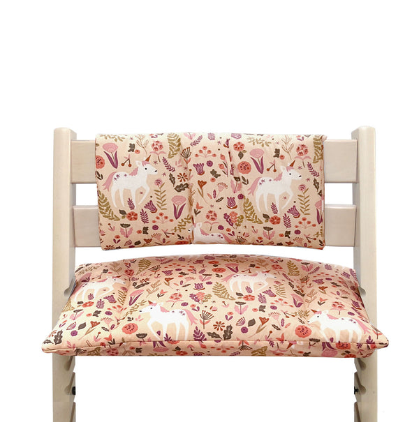 WASHABLE Tripp Trapp Seat Cushion Junior Set Flower Meadow Rosa Blush Beige