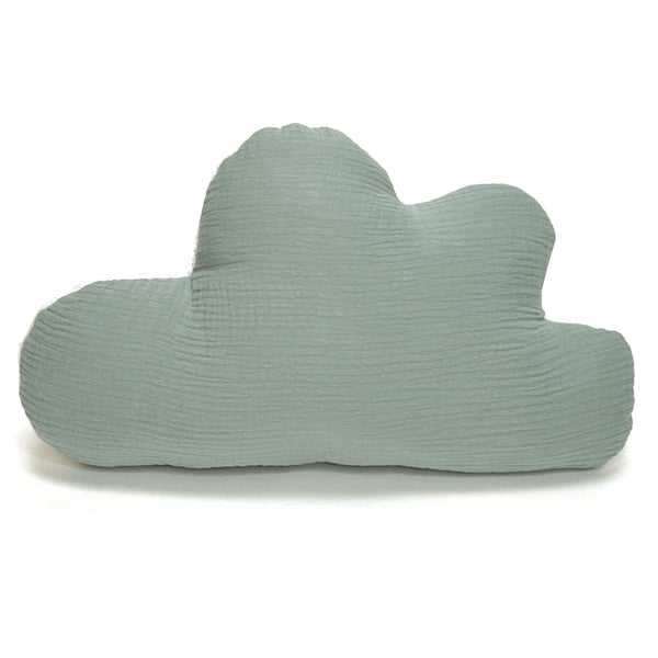 Mit Namens-Stickerei Schmusewolke Wolken-Kissen - Musselin Senf Salbei Grün personalisierbar Blausberg Baby
