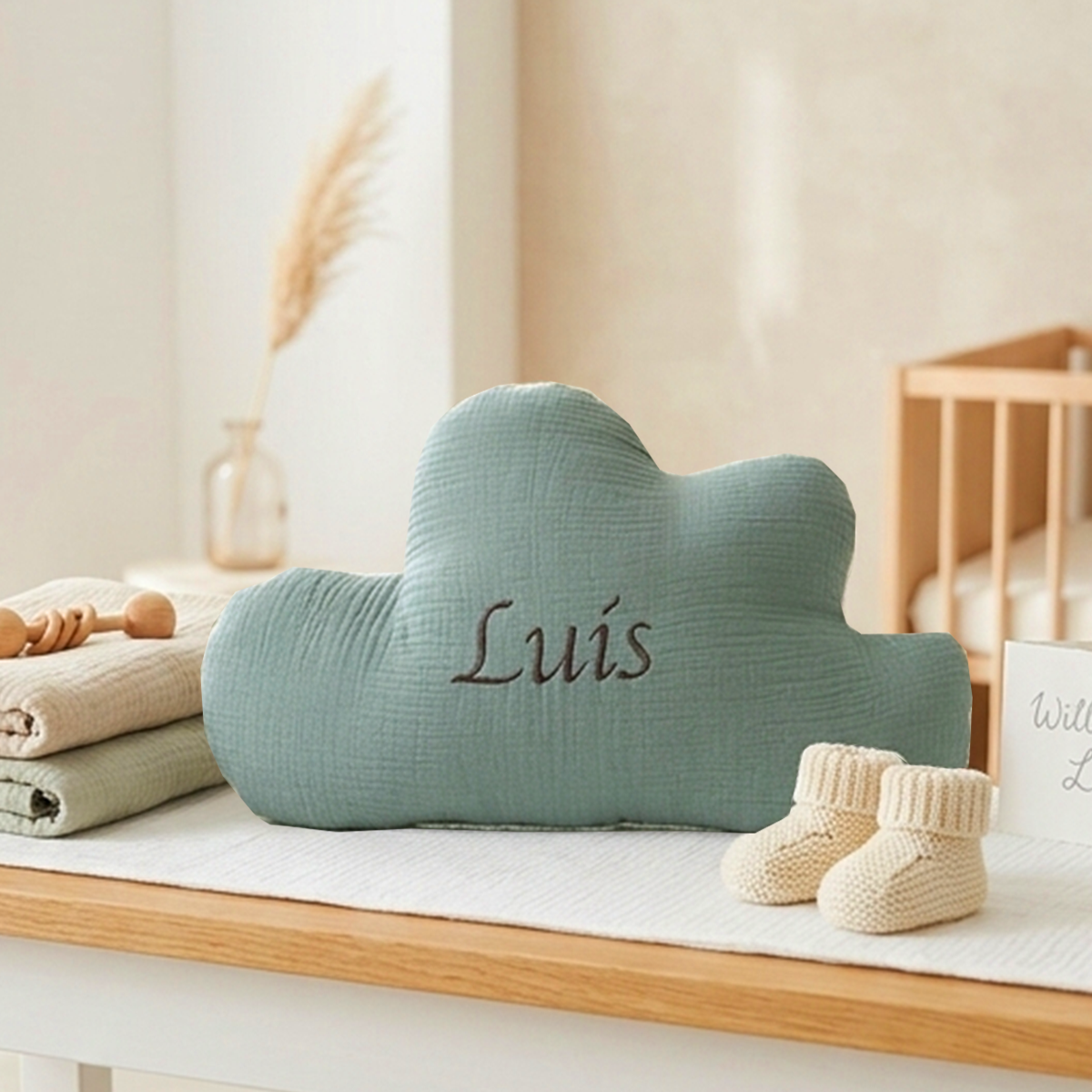 Kissen personalisiert mit Namen Baby