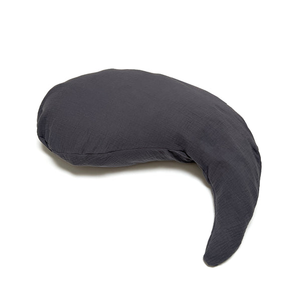Yinnie Muslin Nursing Pillow Cover (135 cm x 35 cm) Dark Grey