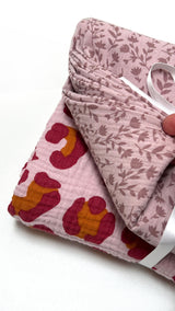 Tuch Schnuffeltuch Musselintuch Set Rosa Pink Leoprint Leopard Blausberg Baby