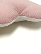 Kissen personalisiert mit Namen Baby - Musselin Altrosa Blausberg Baby