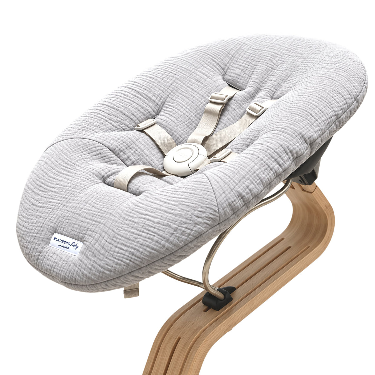 Bezug Nomi Babyschale von Stokke - Musselin Hellgrau Blausberg Baby