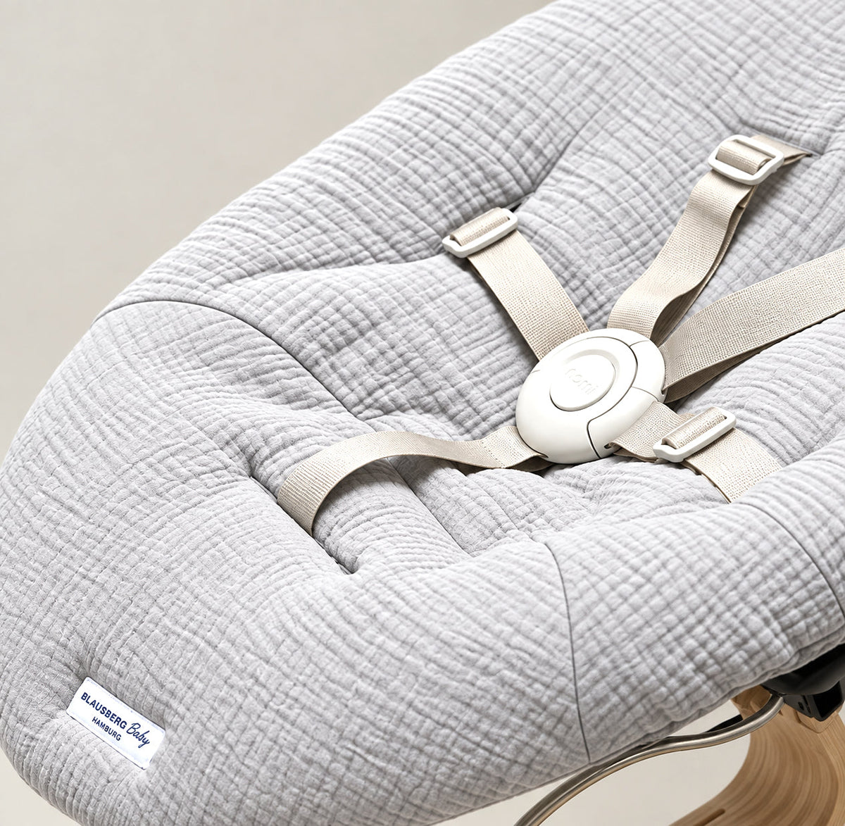Bezug Nomi Babyschale von Stokke - Musselin Hellgrau Blausberg Baby