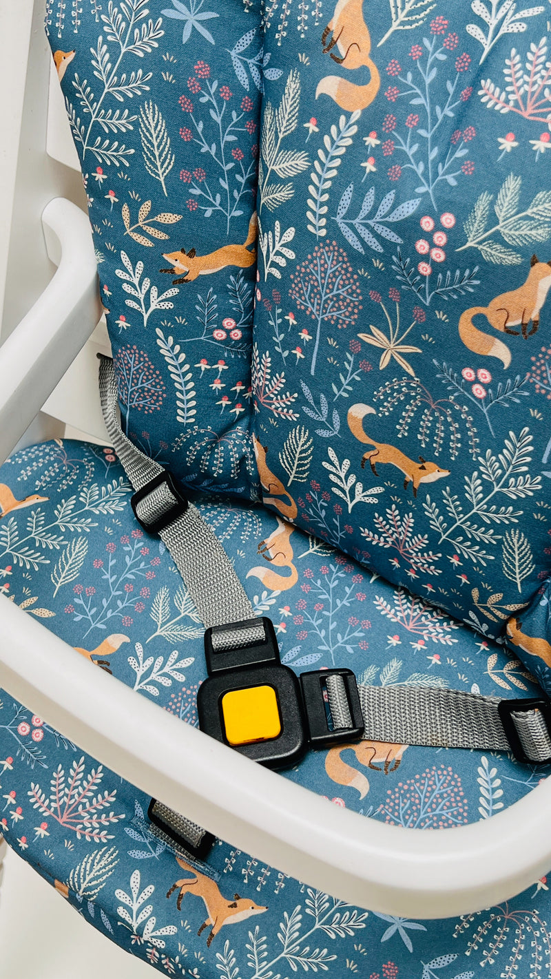 Timba Sitzkissen Set Fuchs Waldtiere Blau für Hochstuhl Blausberg Baby