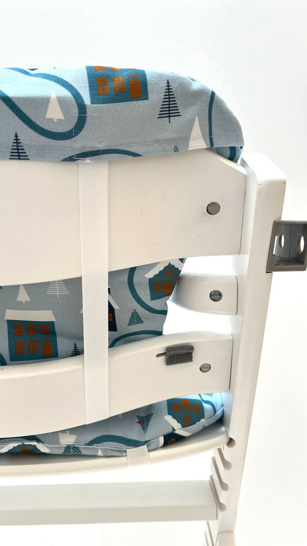 Timba Sitzkissen Set für Hochstuhl Blau Weihnachten Blausberg Baby