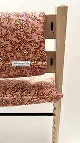 WASHABLE Tripp Trapp Seat Cushion Junior Set Flower Meadow Rosa Blush Beige