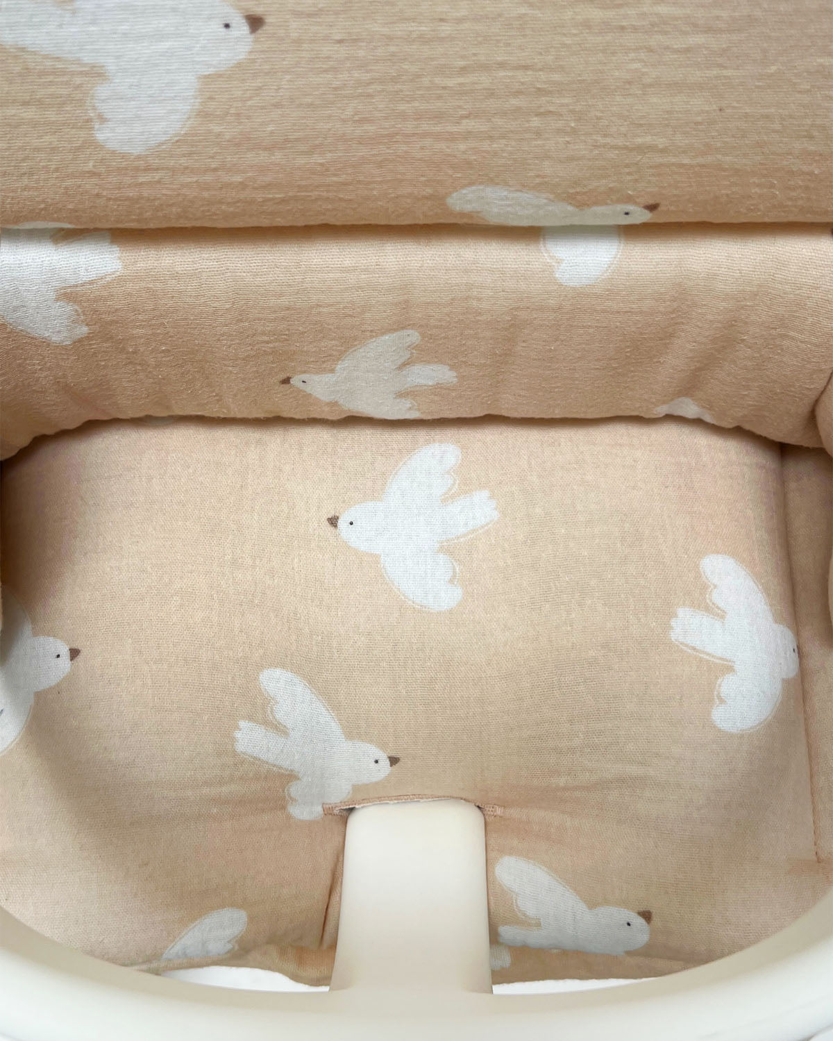 Sitzkissen Set Stokke für Tripp Trapp Hochstuhl aus 100% Musselin – für´s erste Sitzen ab 6 Monaten - Beige Taube Blausberg Baby