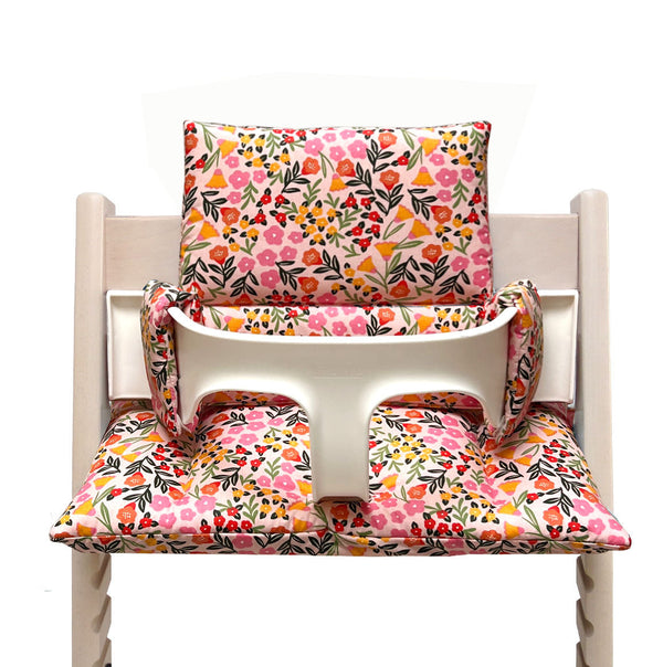 Sitzkissen Set ABWASCHBAR Happy Flower Pink für Tripp Trapp Blausberg Baby