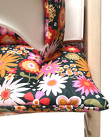 SITZKISSEN SET ABWASCHBAR für Tripp Trapp Stokke Hochstuhl Wilde Blumen Retro Blausberg Baby