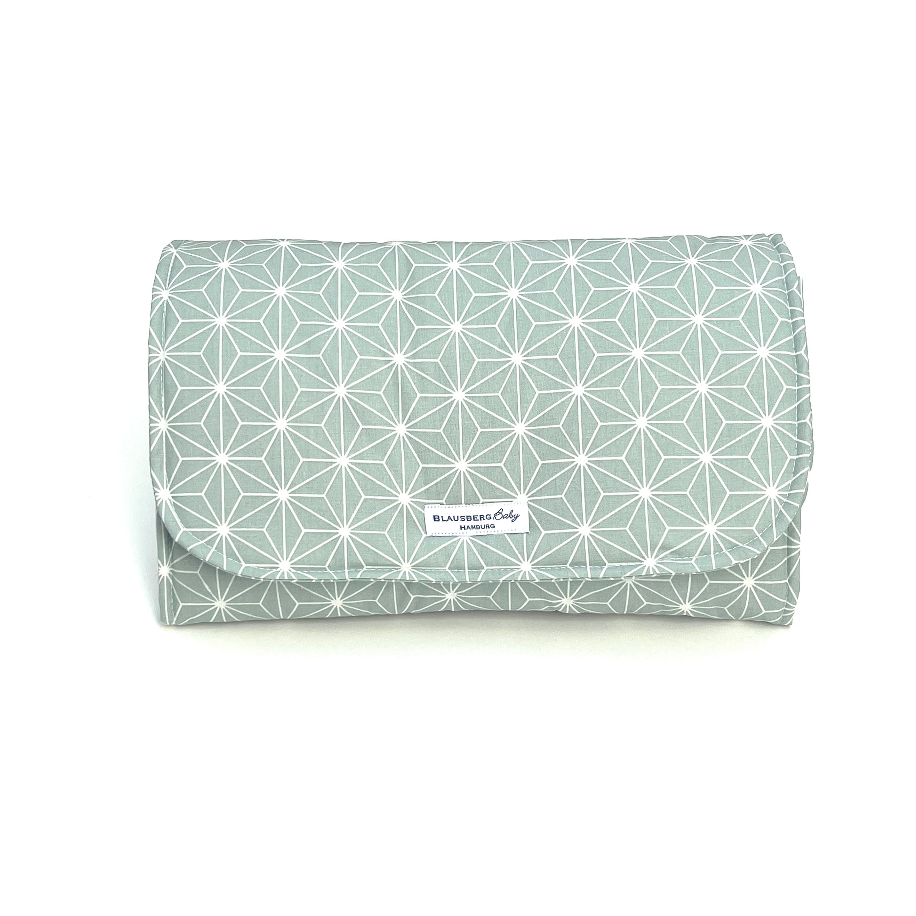 Kopie von Wickeltasche Windeltasche mit Wickelunterlage für unterwegs Happy Star Grau Blausberg Baby
