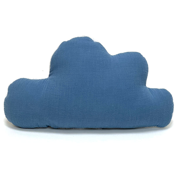 Mit Namens-Stickerei Schmusewolke Wolken-Kissen - Musselin Kornblumenblau personalisierbar Blausberg Baby