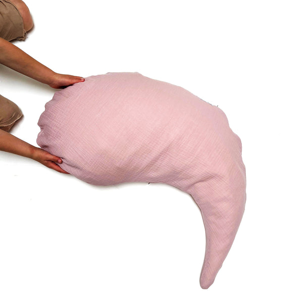 Yinnie Muslin Nursing Pillow Cover (135 cm x 35 cm) Blush Pink