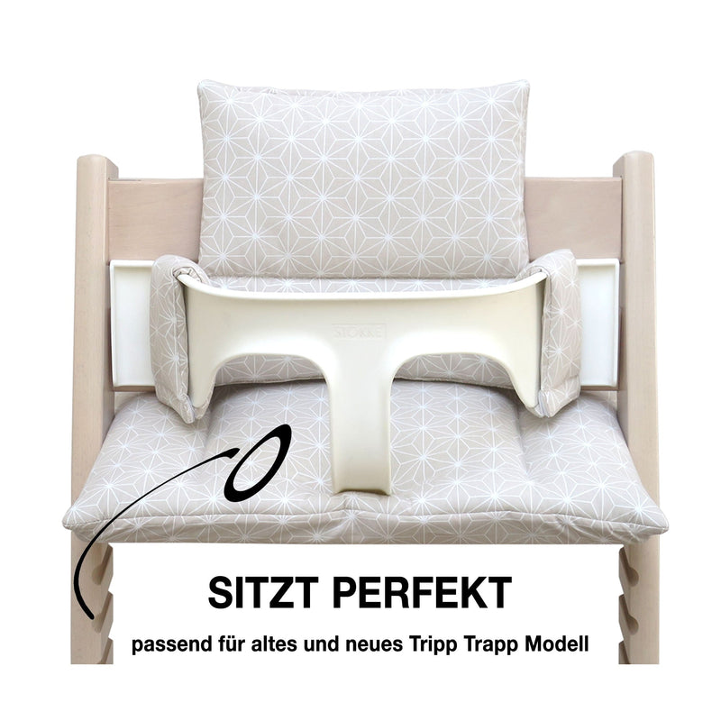 MIT NAMENS-STICKEREI - Tripp Trapp Sitzkissen Happy Star Beige Personalisiert Blausberg Baby