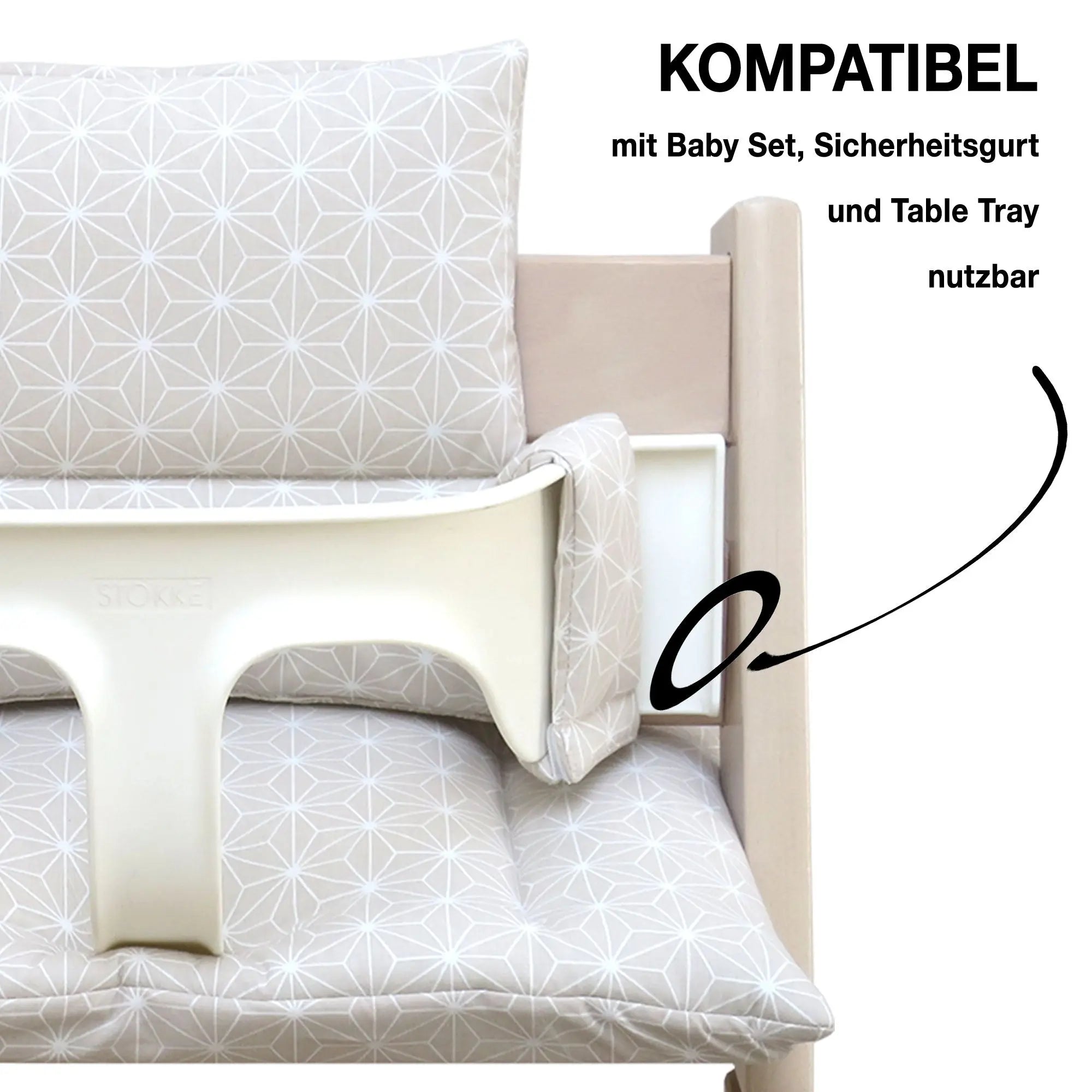 ABWASCHBAR Tripp Trapp Sitzkissen Happy Star Beige Blausberg Baby