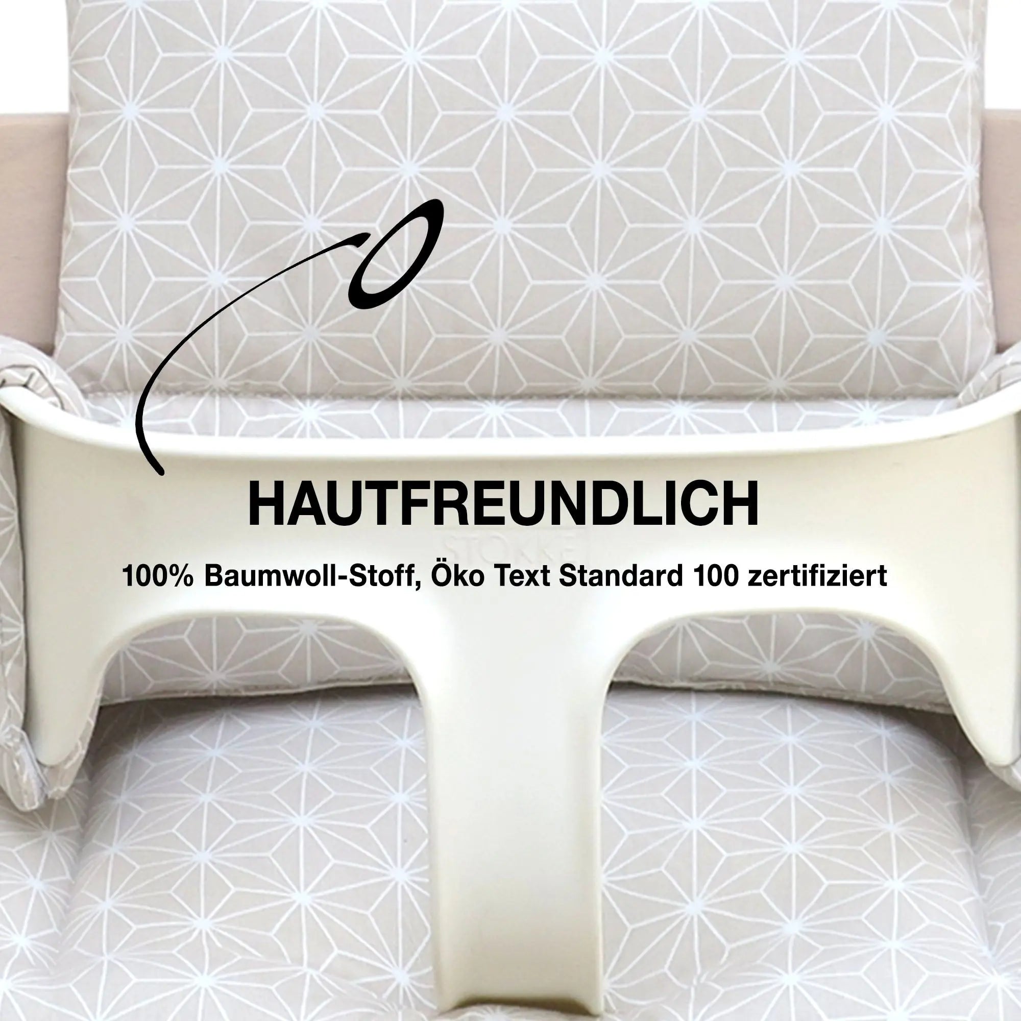 ABWASCHBAR Tripp Trapp Sitzkissen Happy Star Beige Blausberg Baby
