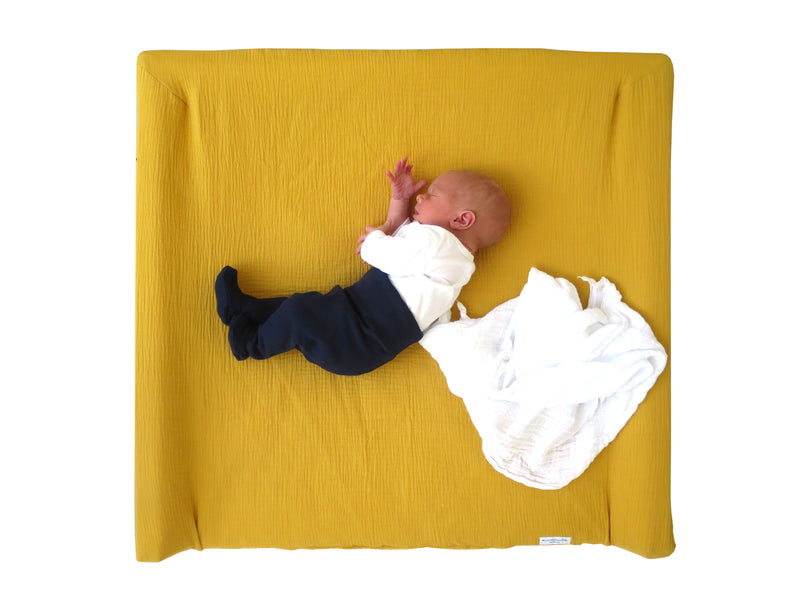 Musselin Bezug für Wickelauflage / Wickelunterlage Vädra 74x80 cm von IKEA Senf Gelb Blausberg Baby
