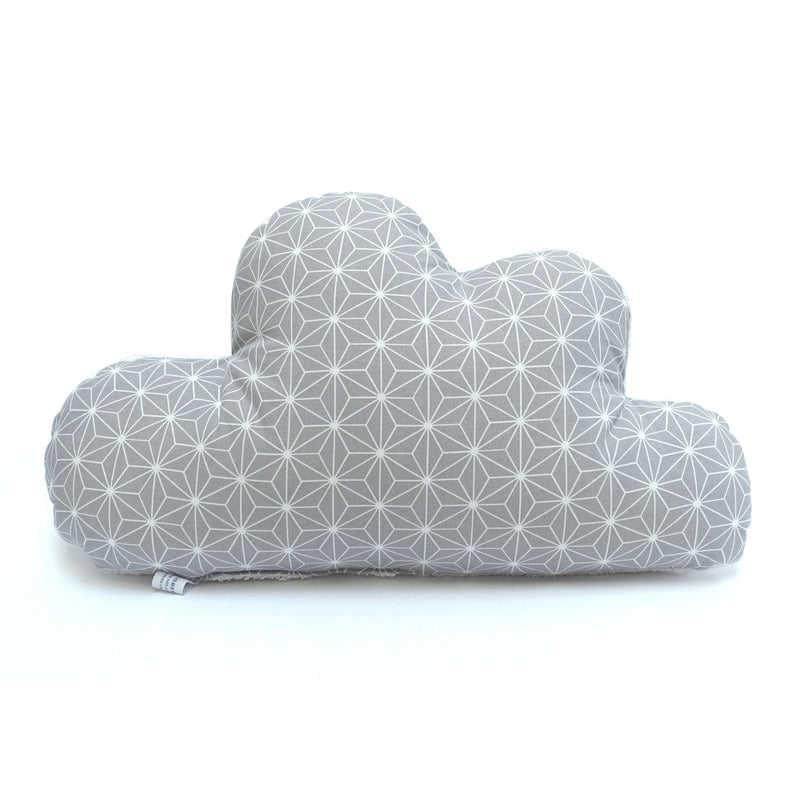 Mit Namen Stickerei - Schmuserwolke Wolken-Kissen - Happy Star Grau Blausberg Baby