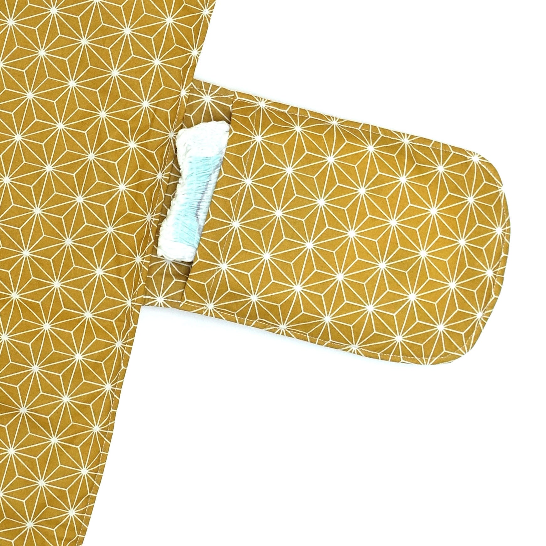 Wickeltasche Windeltasche mit Wickelunterlage für unterwegs Happy Star Gelb Blausberg Baby