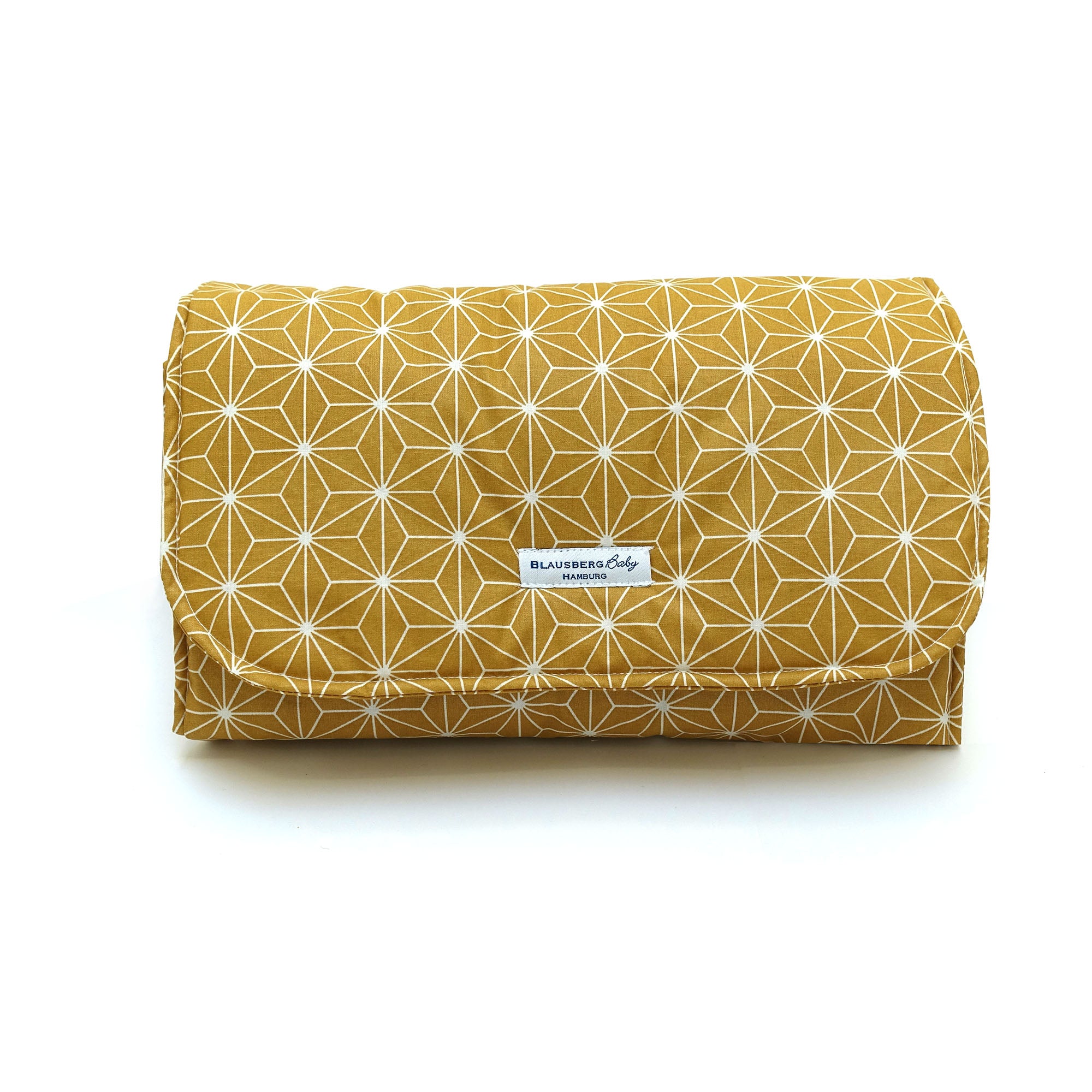Wickeltasche Windeltasche mit Wickelunterlage für unterwegs Happy Star Gelb Blausberg Baby