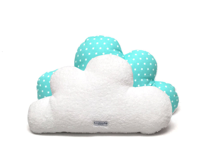 Mit Namen-Stickerie - Schmuserwolke Wolken-Kissen - Türkis Stere Blausberg Baby
