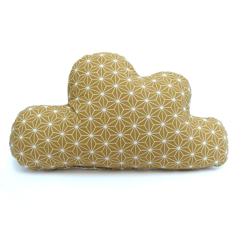 Mit Namen-Stickerei - Schmuserwolke Wolken-Kissen - Happy Star Senf Gelb Blausberg Baby